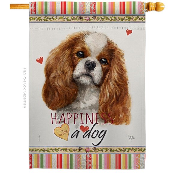 Gardencontrol 28 x 40 in. Dog Comforter Spaniel Happiness Double-Sided Decorative Vertical House Flag GA2069561
